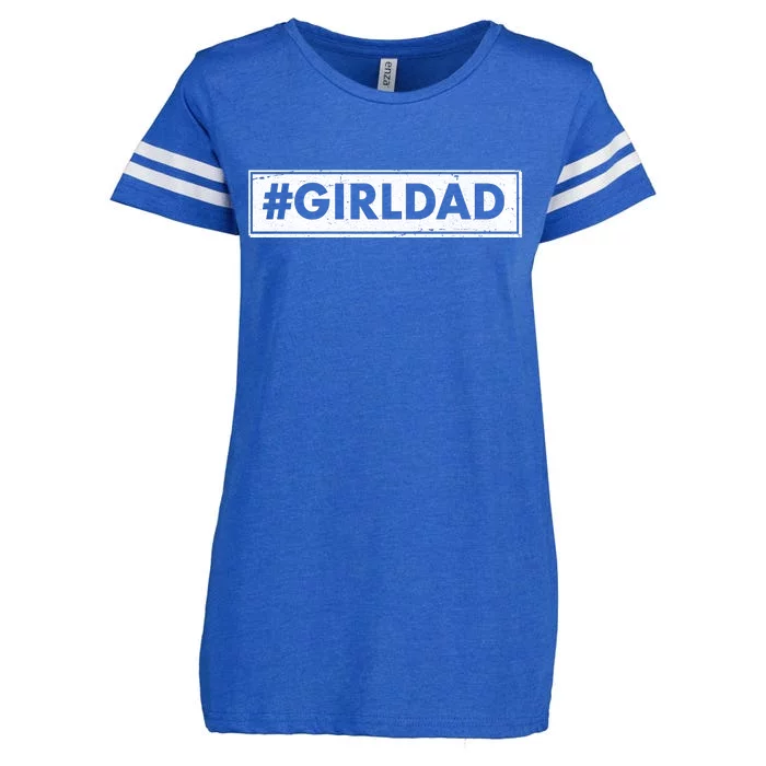 # Girl Dad Distressed Banner Enza Ladies Jersey Football T-Shirt