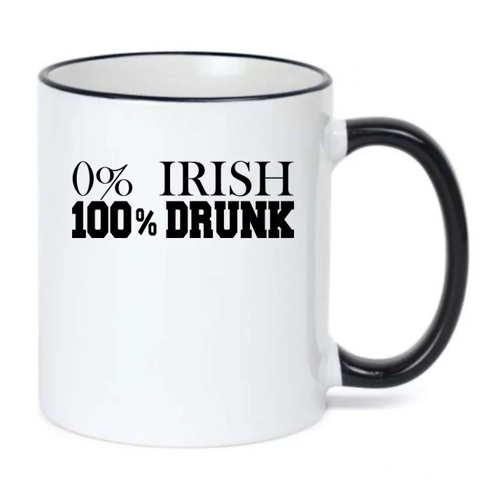 0% Irish 100% Drunk St. Patrick's Day Black Color Changing Mug