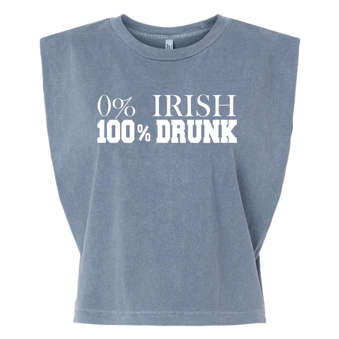 0% Irish 100% Drunk St. Patrick's Day Garment-Dyed Women's Muscle Tee