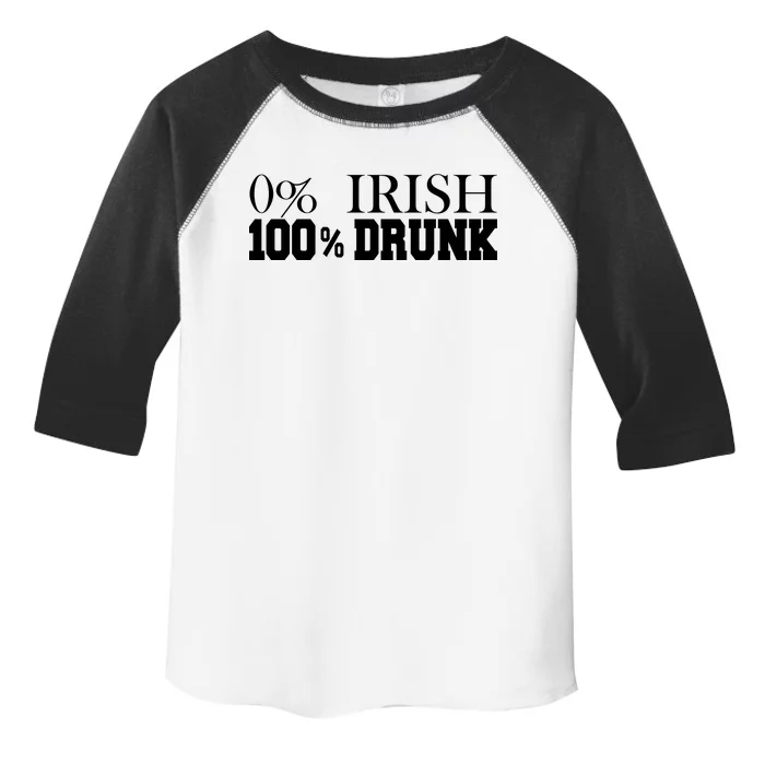 0% Irish 100% Drunk St. Patrick's Day Toddler Fine Jersey T-Shirt