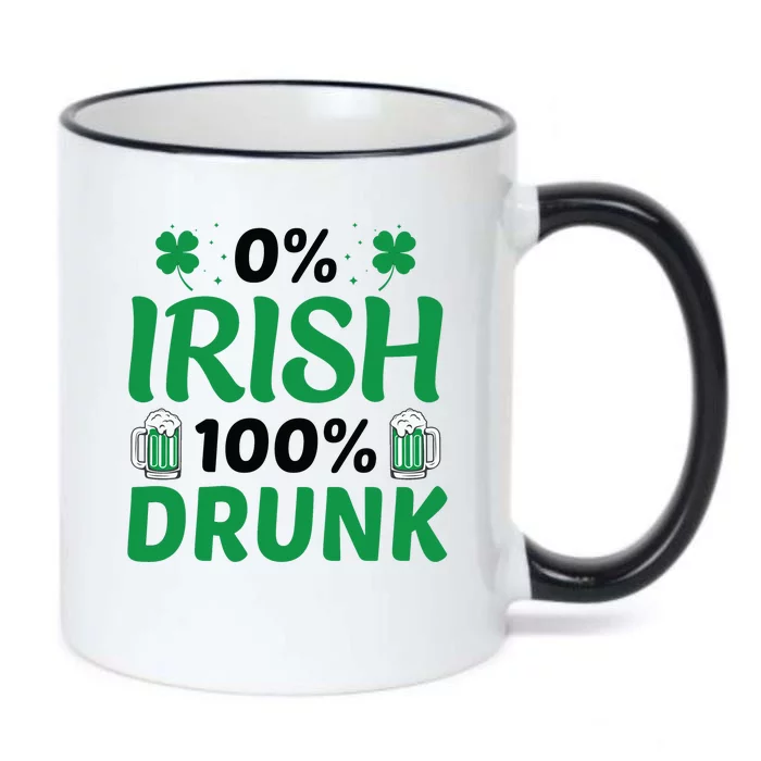 0 Irish 100 Percent Drunk Funny St Pattys Day Black Color Changing Mug