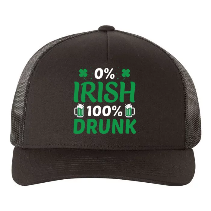 0 Irish 100 Percent Drunk Funny St Pattys Day Yupoong Adult 5-Panel Trucker Hat