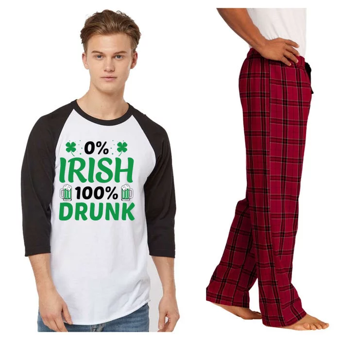 0 Irish 100 Percent Drunk Funny St Pattys Day Raglan Sleeve Pajama Set