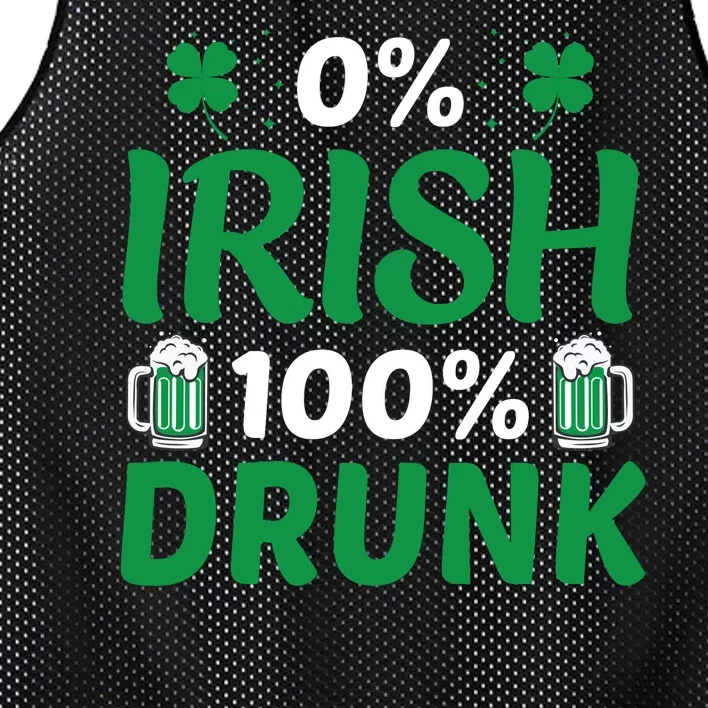 0 Irish 100 Percent Drunk Funny St Pattys Day Mesh Reversible Basketball Jersey Tank