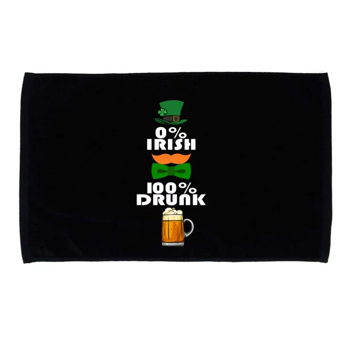 0 Percent Irish 100 Percent Drunk Irish Hipster Microfiber Hand Towel