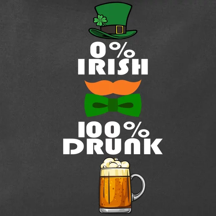 0 Percent Irish 100 Percent Drunk Irish Hipster Zip Tote Bag