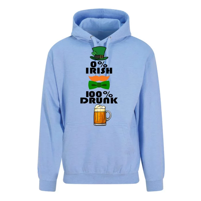 0 Percent Irish 100 Percent Drunk Irish Hipster Unisex Surf Hoodie