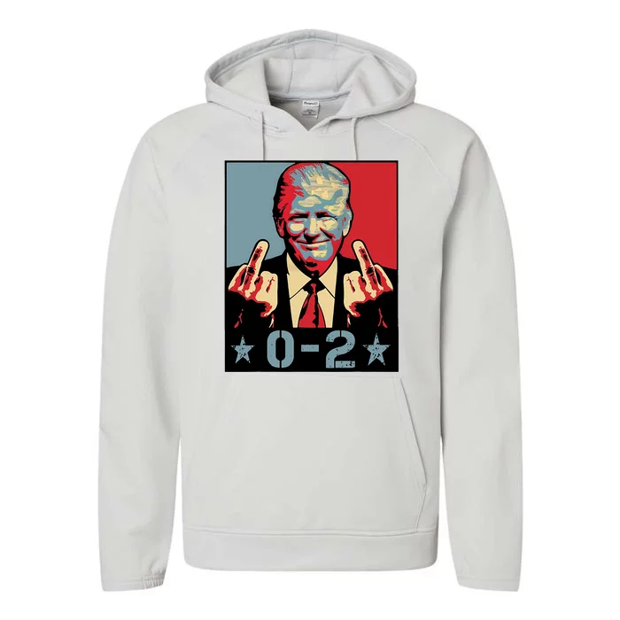 0 2 Funny Trump 2024 Performance Fleece Hoodie