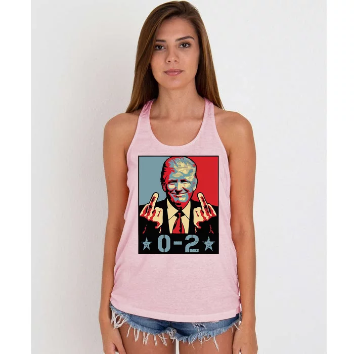 0 2 Funny Trump 2024 Women's Knotted Racerback Tank