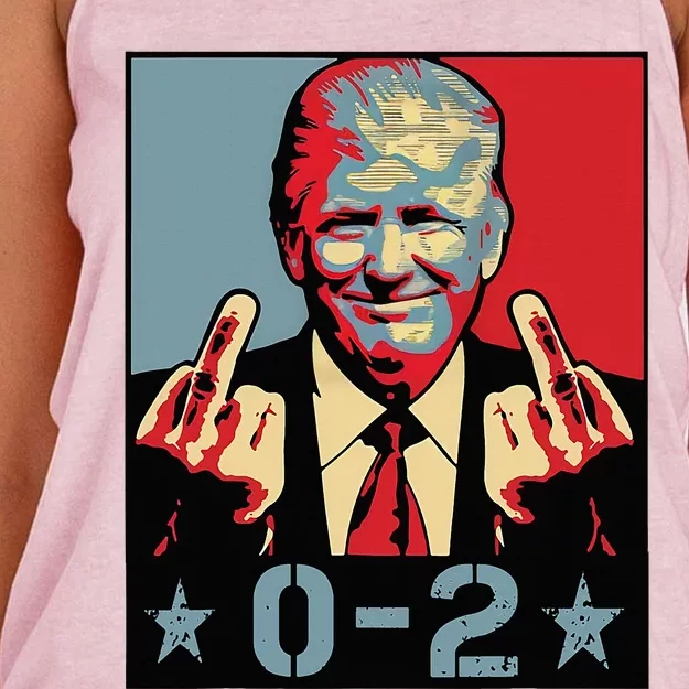 0 2 Funny Trump 2024 Women's Knotted Racerback Tank