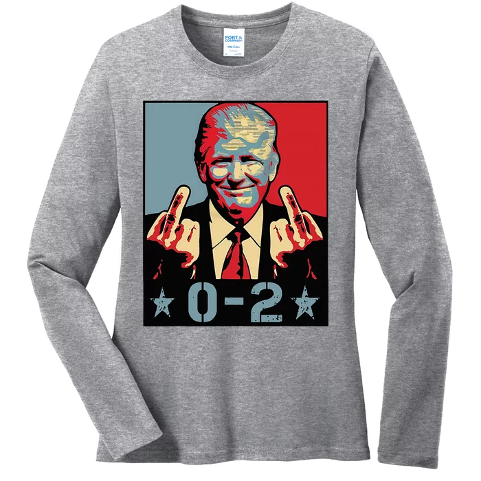 0 2 Funny Trump 2024 Ladies Long Sleeve Shirt