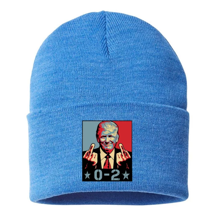 0 2 Funny Trump 2024 Sustainable Knit Beanie