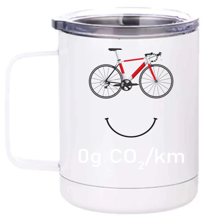 0g Co2 / Km Bicyle Smile Cyclist Bicycle Cycling Art Gift Front & Back 12oz Stainless Steel Tumbler Cup