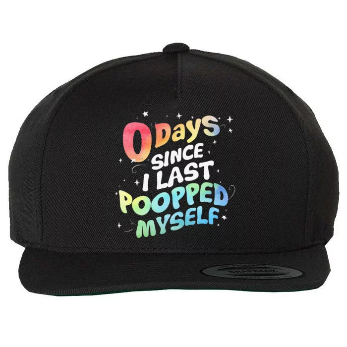 0 Days Since I Last Pooped Myself Wool Snapback Cap