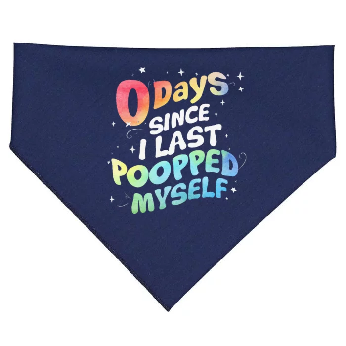 0 Days Since I Last Pooped Myself USA-Made Doggie Bandana