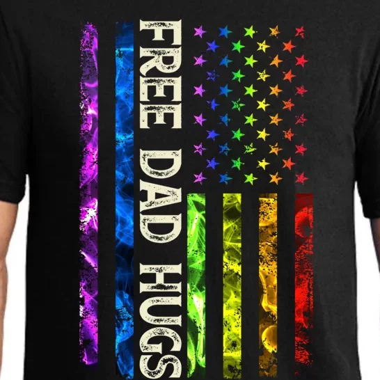 0y5 Free Dad Hugs America Flag Lgbt Gay Pride For Daddy Cute Gift Pajama Set