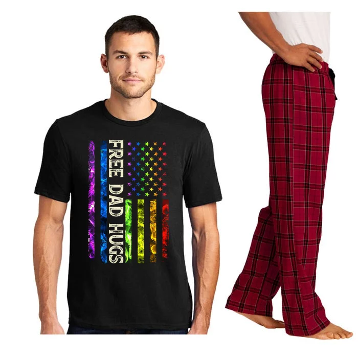 0y5 Free Dad Hugs America Flag Lgbt Gay Pride For Daddy Cute Gift Pajama Set