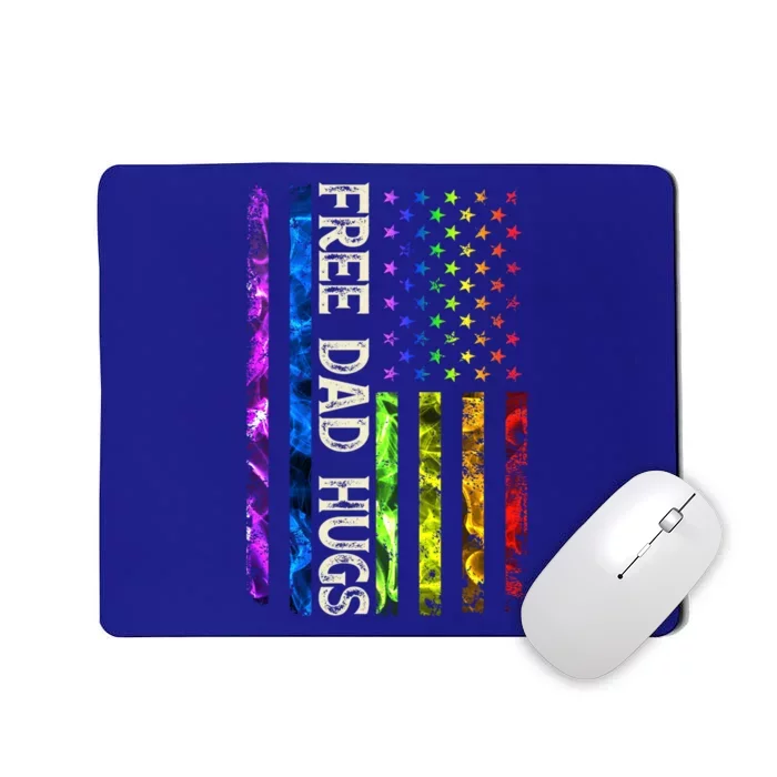 0y5 Free Dad Hugs America Flag Lgbt Gay Pride For Daddy Cute Gift Mousepad