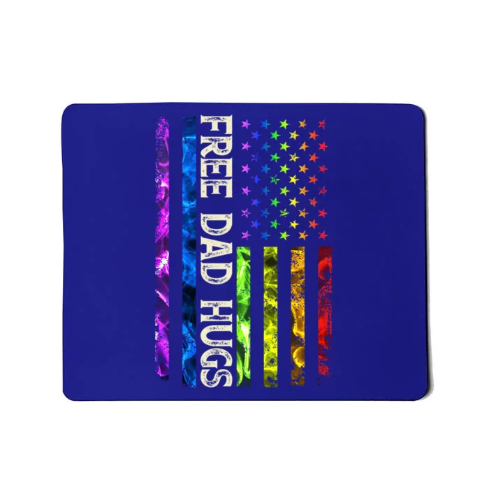 0y5 Free Dad Hugs America Flag Lgbt Gay Pride For Daddy Cute Gift Mousepad