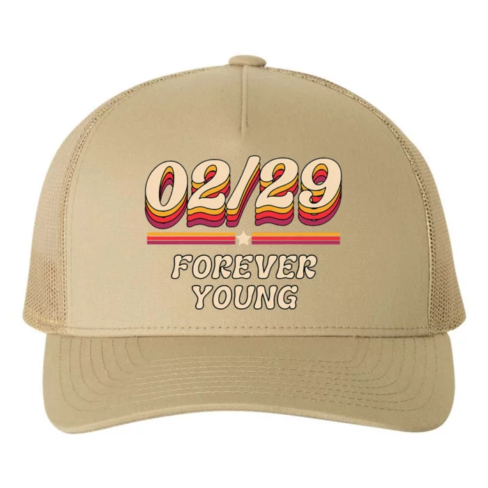 0229 February Leap Year Forever Young Vintage Birthday 2902 Yupoong Adult 5-Panel Trucker Hat