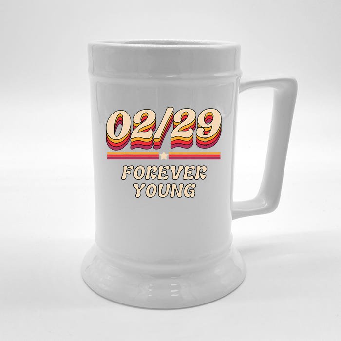 0229 February Leap Year Forever Young Vintage Birthday 2902 Front & Back Beer Stein