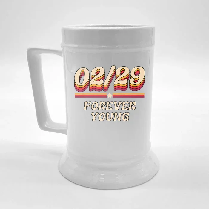 0229 February Leap Year Forever Young Vintage Birthday 2902 Front & Back Beer Stein