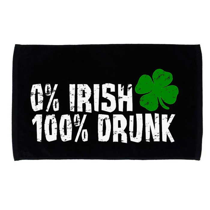 0% Irish 100% Drunk St Patricks Day Shamrock Vintage Microfiber Hand Towel