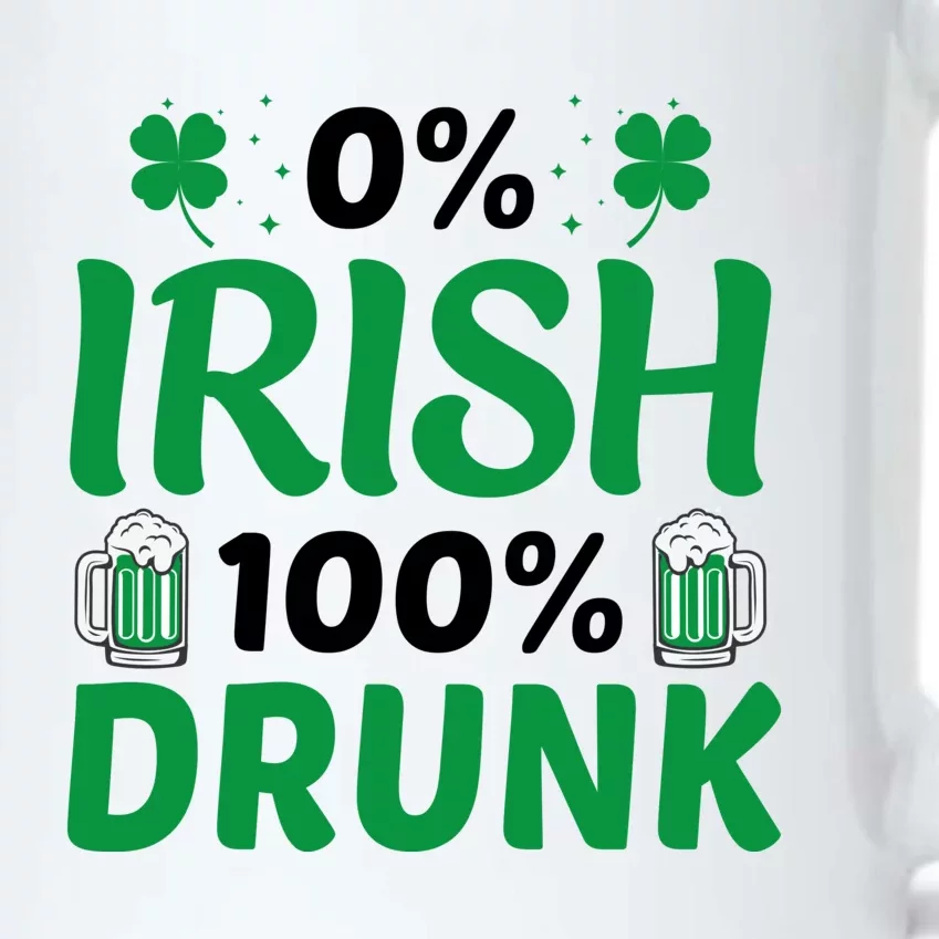 0% Irish 100% Drunk, St Patrick's Day Black Color Changing Mug