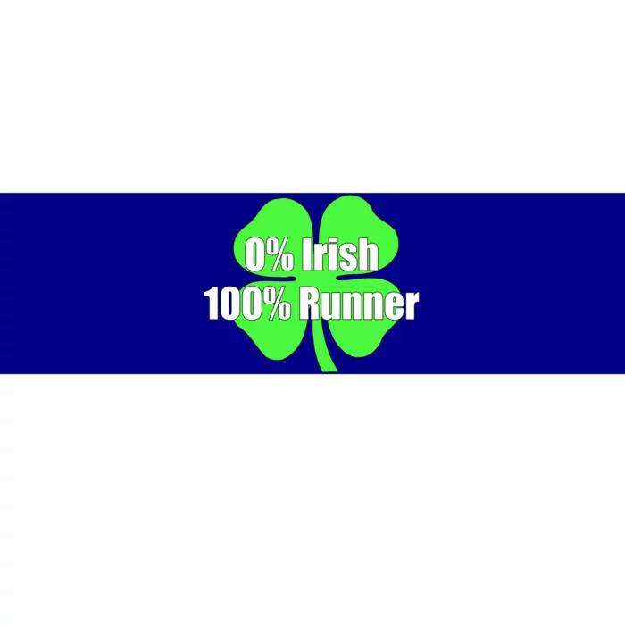 0% Irish 100% Runner Shamrock St Patrick's Running Fun Race Cool Gift Bumper Sticker