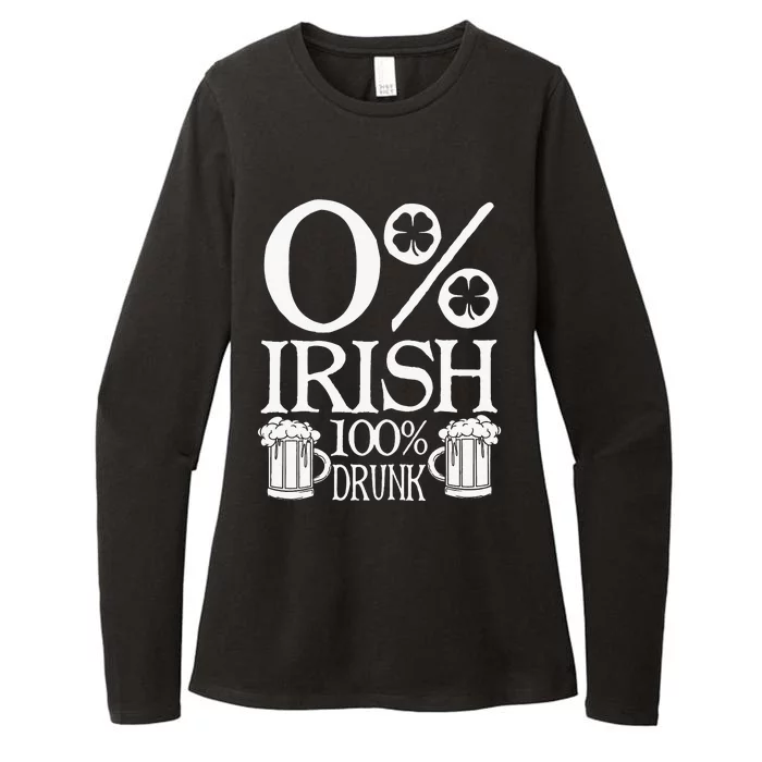 0 Irish 100 Drunk Beer Lover Happy St Patrick Day Womens CVC Long Sleeve Shirt