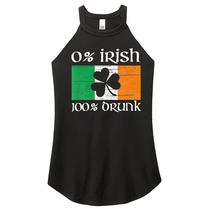 0 Irish 100 Drunk shamrock lucky St Patrick Day Women’s Perfect Tri Rocker Tank