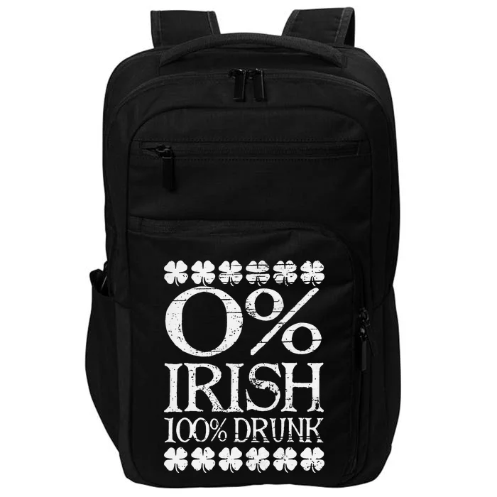 0 Irish 100 Drunk Vintage St. Patrick Day irish Impact Tech Backpack