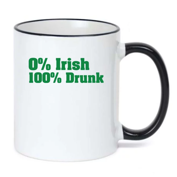 0% Irish 100% Drunk Black Color Changing Mug