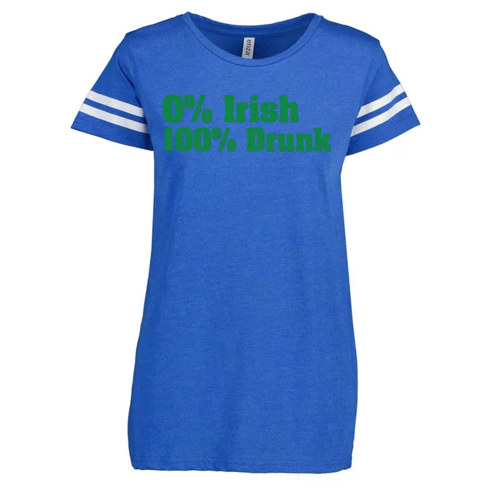 0% Irish 100% Drunk Enza Ladies Jersey Football T-Shirt