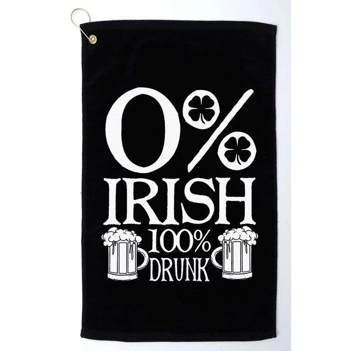 0 Irish 100 Drunk Happy St Patrick Day Beer Lover Gifts Platinum Collection Golf Towel