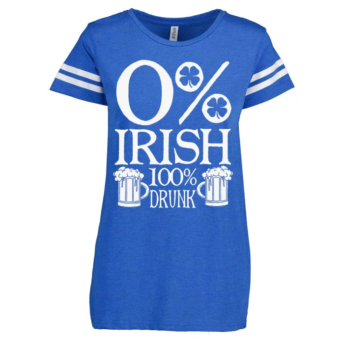 0 Irish 100 Drunk Happy St Patrick Day Beer Lover Gifts Enza Ladies Jersey Football T-Shirt