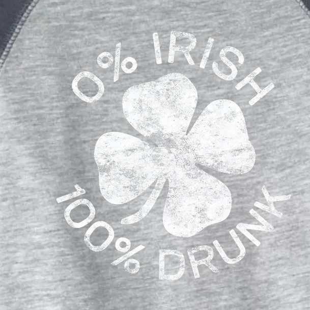 0% Irish 100% Drunk Vintage Saint Patricks Day Toddler Fine Jersey T-Shirt