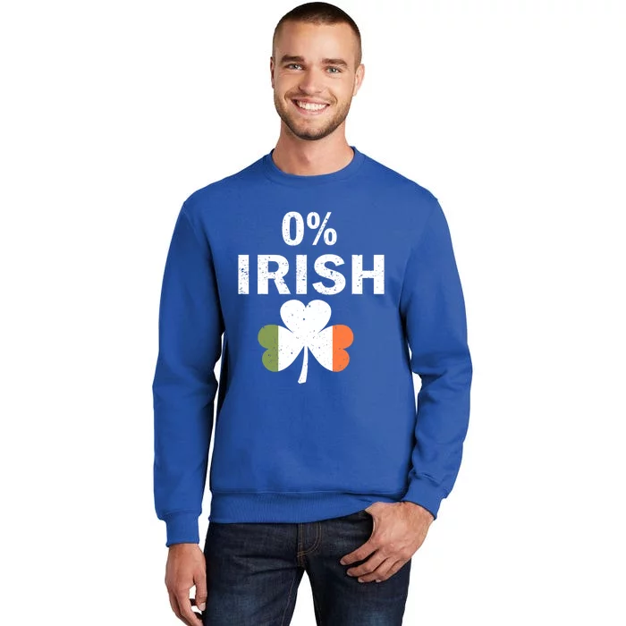 0% Irish Funny St Patricks Day Gift Vintage Men Women Tall Sweatshirt