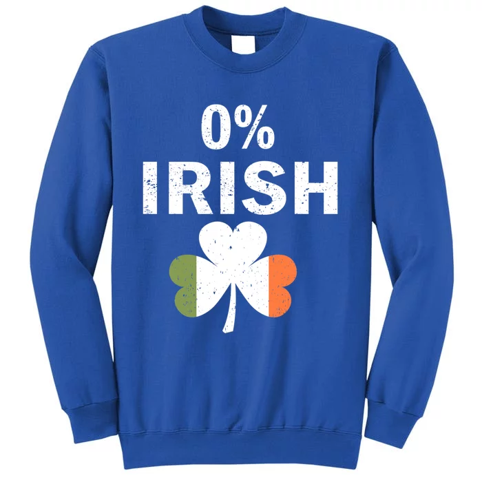 0% Irish Funny St Patricks Day Gift Vintage Men Women Tall Sweatshirt