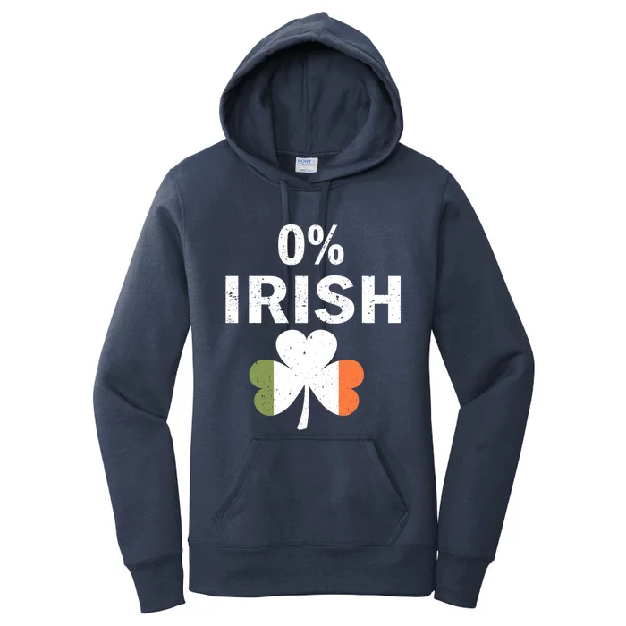 0% Irish Funny St Patricks Day Gift Vintage Men Women Women's Pullover Hoodie