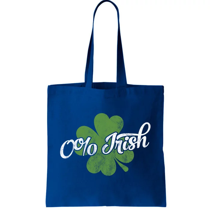 0% Irish Funny Clovers St Paddys Shamrocks Patrick's Day Gift Tote Bag