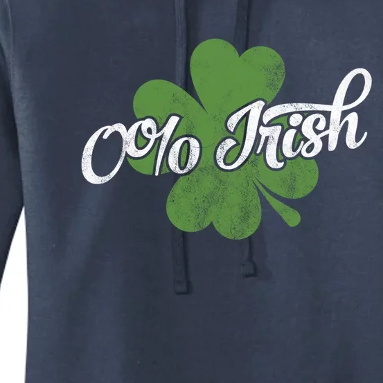 0% Irish Funny Clovers St Paddys Shamrocks Patrick's Day Gift Women's Pullover Hoodie