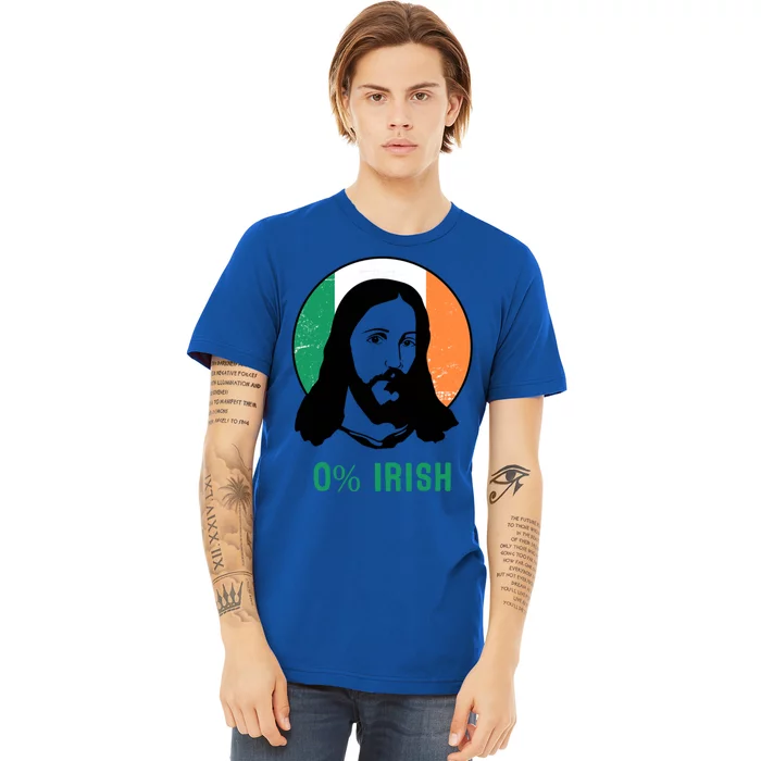 0% Irish Ireland Flag Jesus St Patricks Day Gift Premium T-Shirt