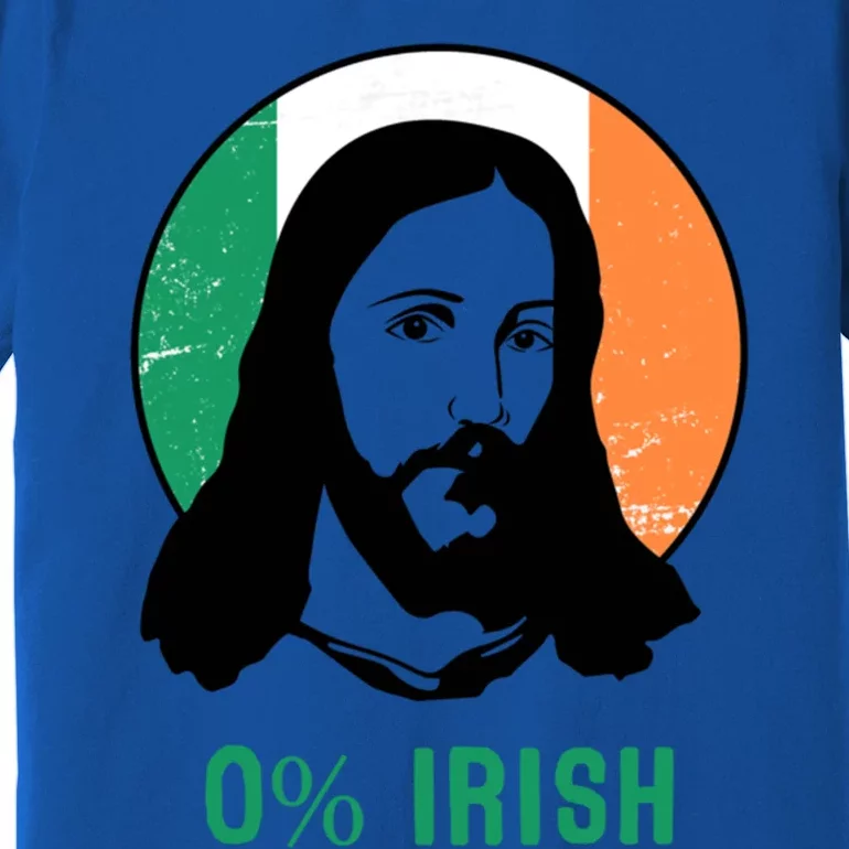 0% Irish Ireland Flag Jesus St Patricks Day Gift Premium T-Shirt