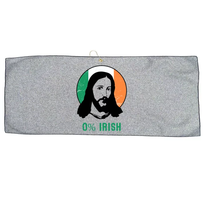 0% Irish Ireland Flag Jesus St Patricks Day Gift Large Microfiber Waffle Golf Towel