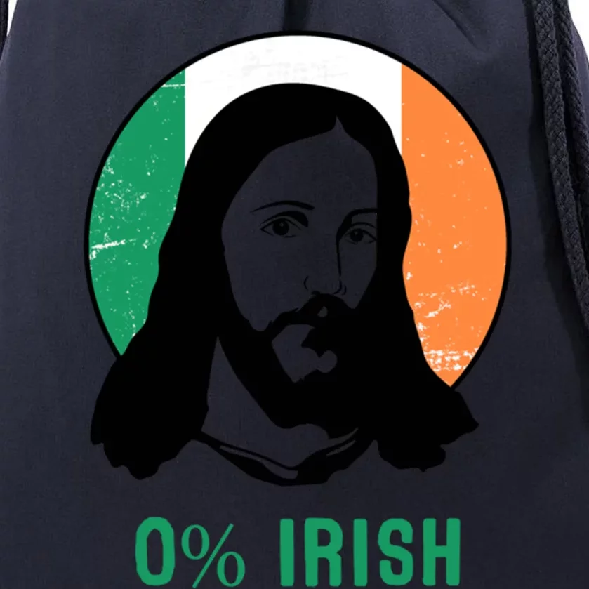 0% Irish Ireland Flag Jesus St Patricks Day Gift Drawstring Bag