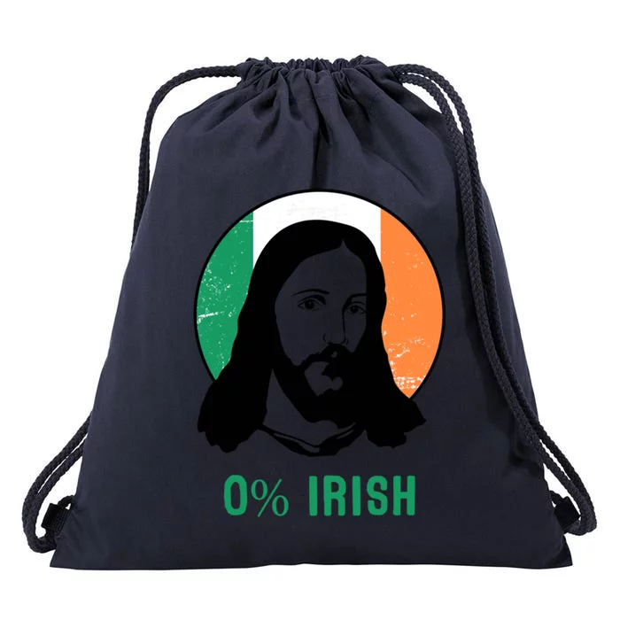 0% Irish Ireland Flag Jesus St Patricks Day Gift Drawstring Bag