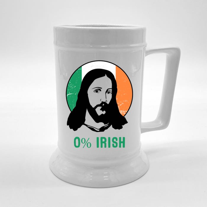 0% Irish Ireland Flag Jesus St Patricks Day Gift Front & Back Beer Stein