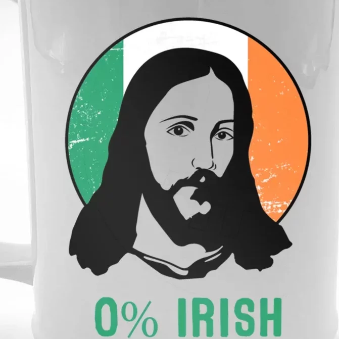 0% Irish Ireland Flag Jesus St Patricks Day Gift Front & Back Beer Stein