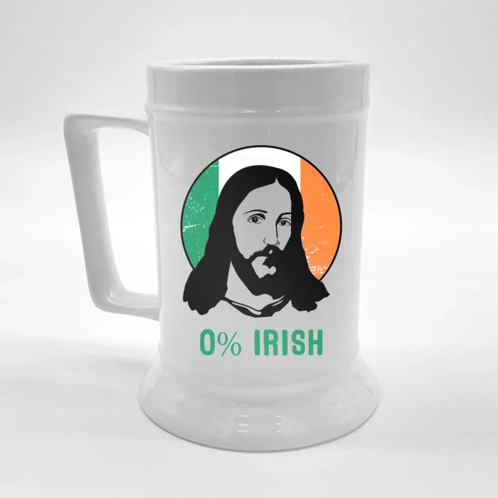 0% Irish Ireland Flag Jesus St Patricks Day Gift Front & Back Beer Stein